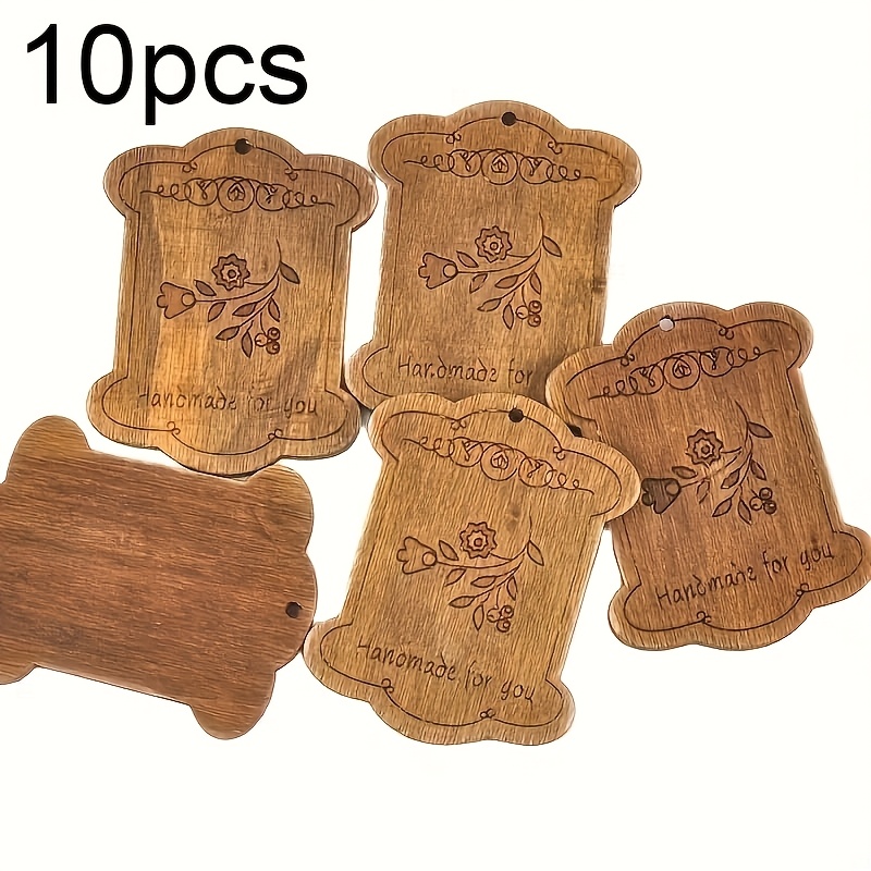 Image of Handmade Wooden Yarn Spools With Engraved Floral Designs – Dark Brown Bobbins For Diy Sewing, Crafts, Knitting & Crochet – Perfect Gift For Crafters & Enthusiasts, Knitting Accessories And Supplies