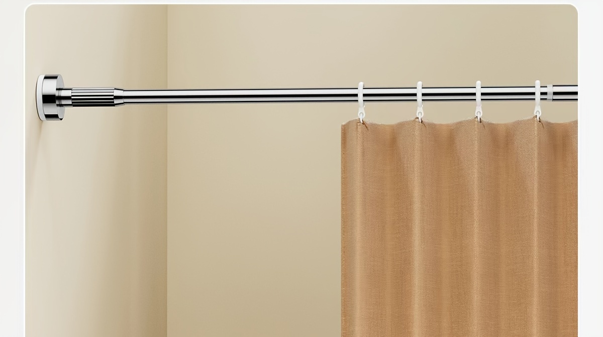 modern telescopic stainless steel clothes drying rod non punch curtain rod for bathroom adjustable retractable rod for bedroom balcony clothes hanging bar details 15