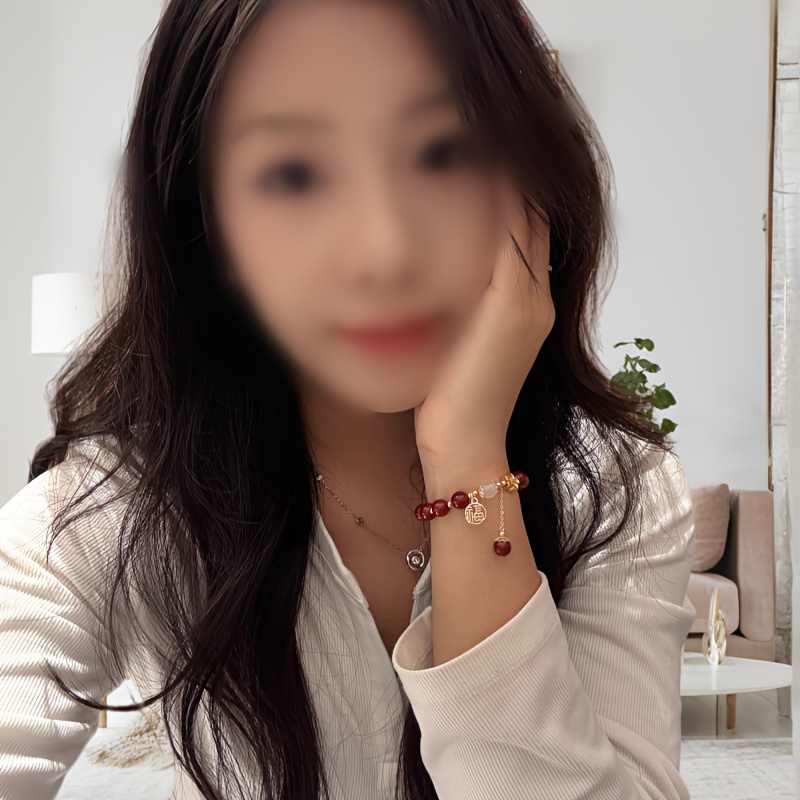 Chinese Lucky Red Bracelet with Fu Charm - Vintage Good Luck Beaded Jewelry for Women, Perfect Gift for Valentines Day/Mothers Day, Daily Wear Spiritual Accessory