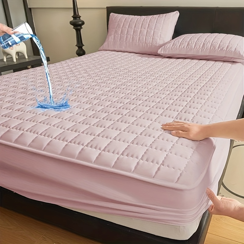 1pc Quilted Mattress Protective Cover - Soft & Waterproof Mattress Protector, Fitted Sheet-Compatible Bedding Cover for Bedroom/Guest Room, 7 Colors Available(Excluding Pillowcase)