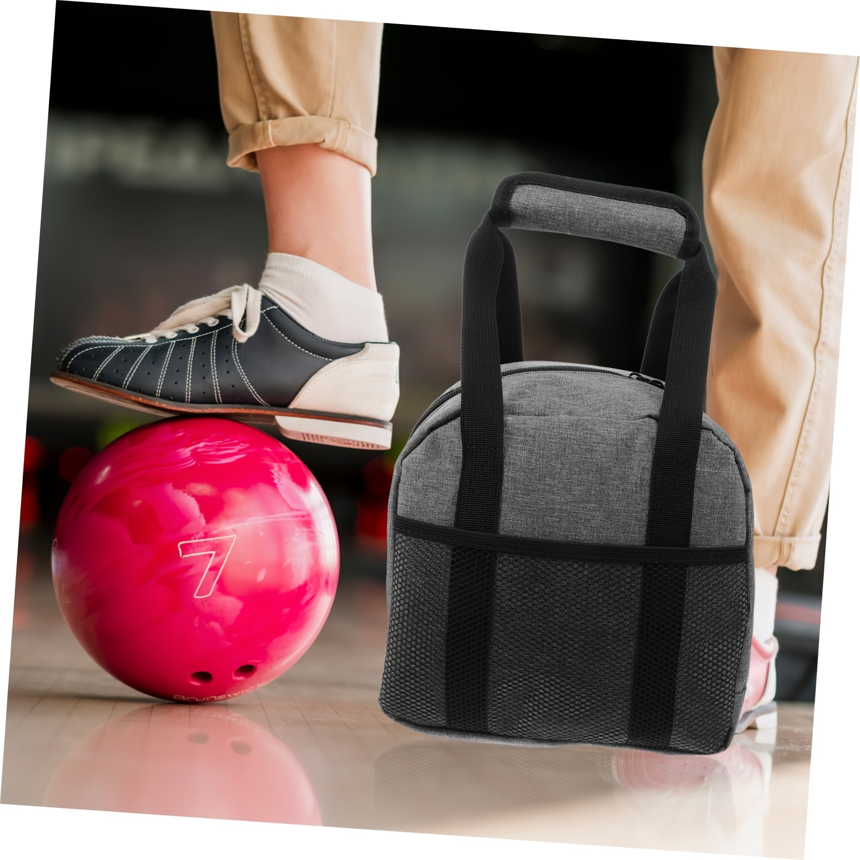 Sac De Bowling Pour 1 Balle - Homme/Femme - Noir - Tissu Oxford - Neuf