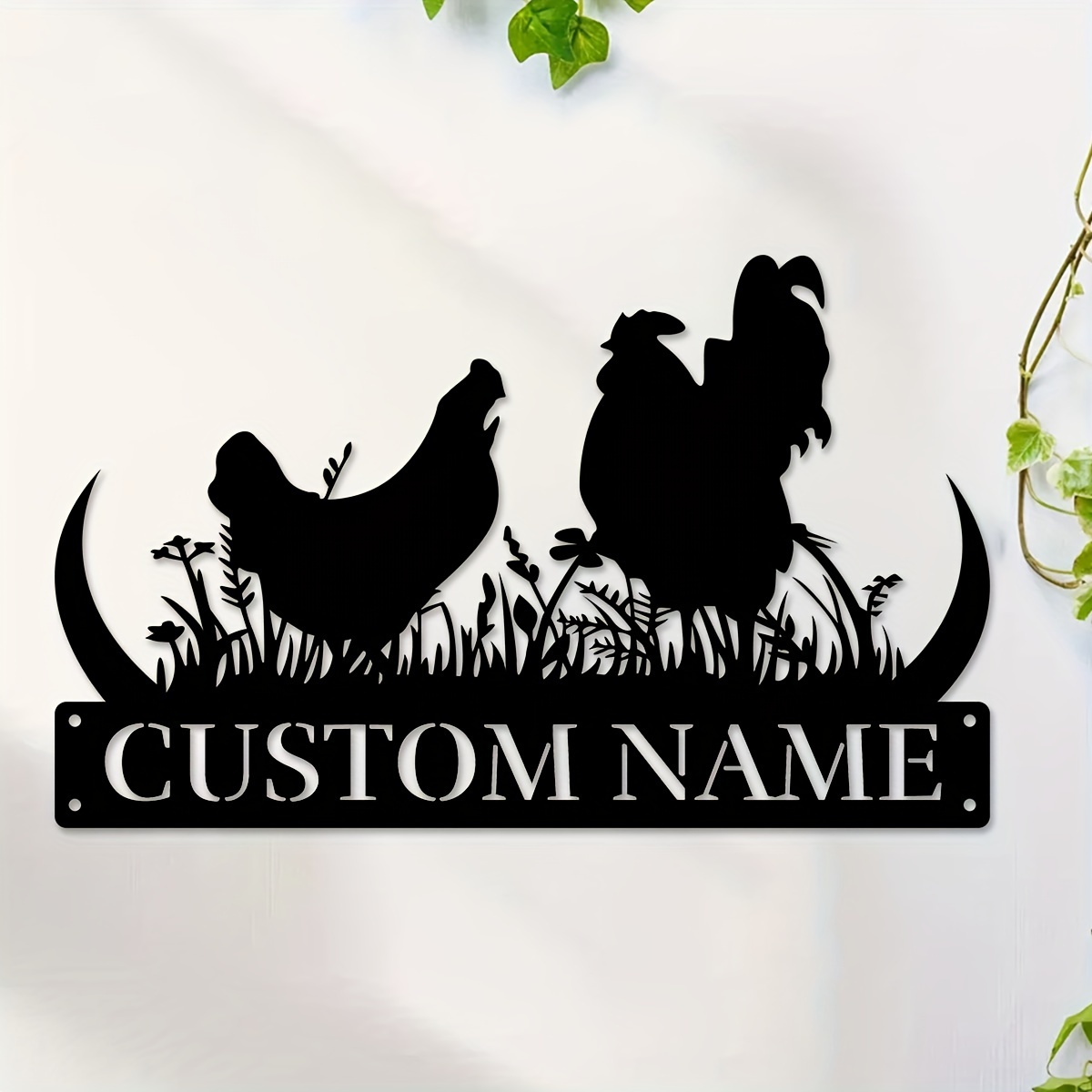 

1pc Custom Chicken Coop Wall Art, Personalised Chicken Coop Sign, Farmhouse Chicken Coop Wall Decor, Living Room Living Room Office Decorative Metal Art, Custom Name, Porch, Patio, Gift