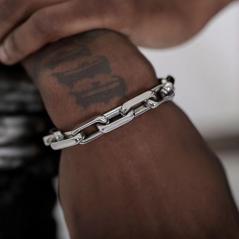 

1pc Stainless Steel Bracelet, Simple Cool All Fashion Hand Accessories