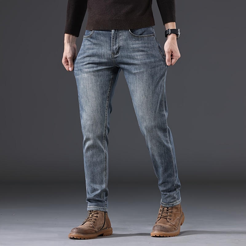  Jeans ajustados para hombre, pantalones de mezclilla