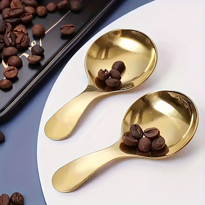E-shop 2 Stück Edelstahl Mini-Löffel mit kurzem Stiel, silberner Mini-Fülllöffel für Eis, Melonenkugel, Tee, Zucker, Salz, Gewürze, Dessert, Kaffee,