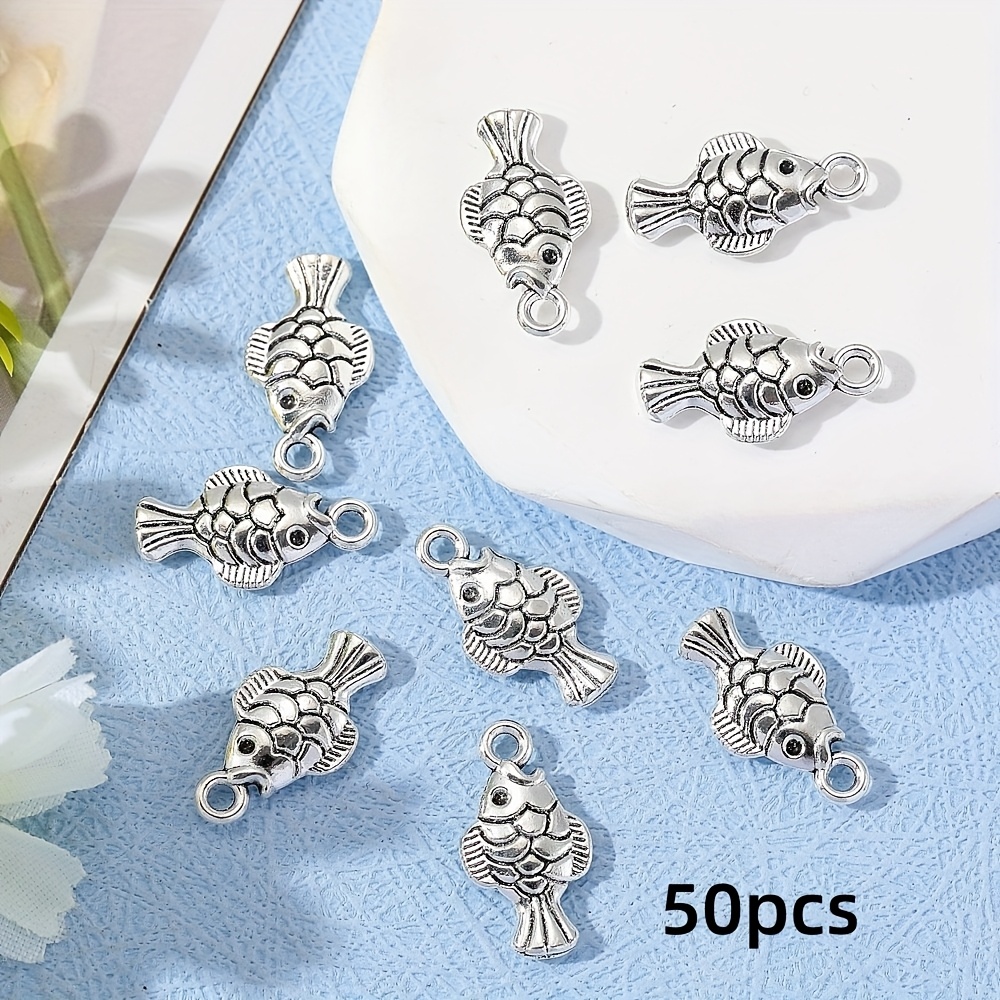 TEMU 50/100pcs Pendentif Vintage en Alliage de , Collier Bracelet Boucles d'Oreilles Cheville Sac Porte-clés Fabrication de Bijoux