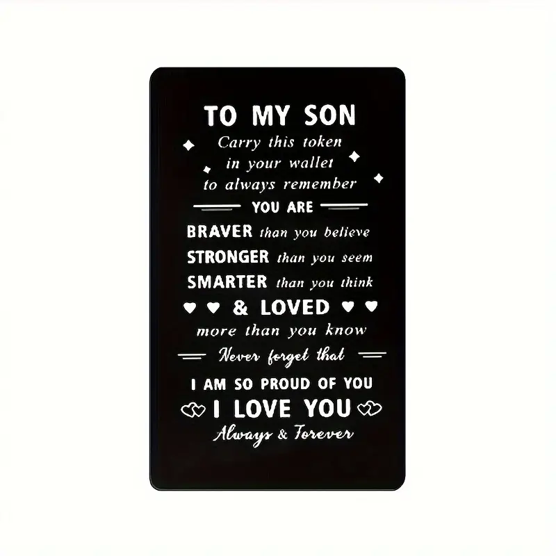 1pc Engraved Metal Wallet Insert Card Love Note Card For Expressing ...
