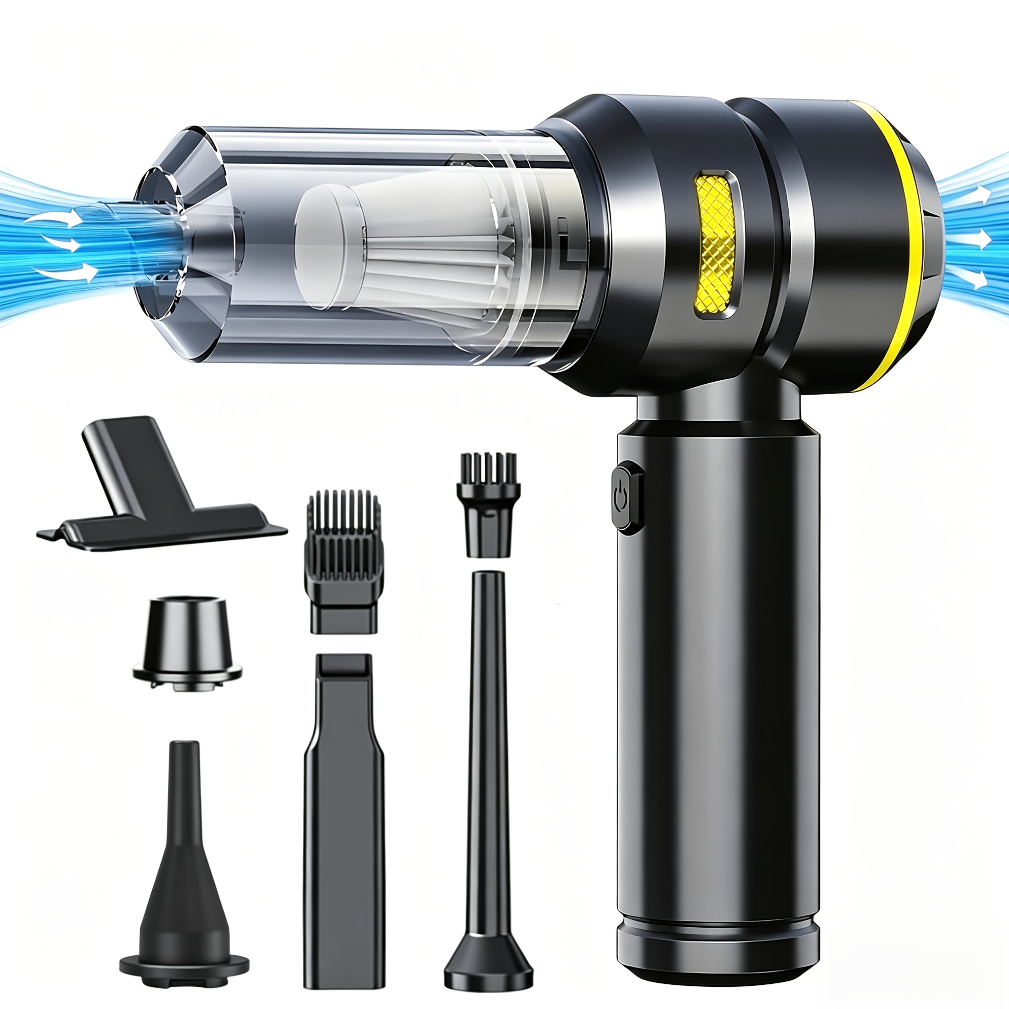 Image of Wireless Car Vacuum Cleaner, Brushless High Remover, Three-speed Vacuum With Hose Set, Inflatable Dual-use Mini Car Blower