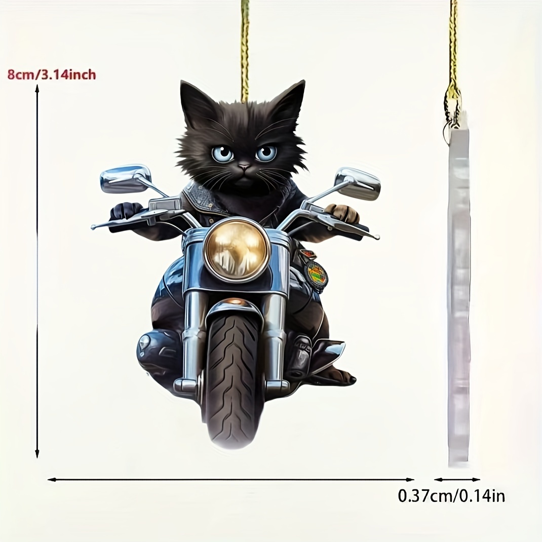 

Cat Acrylic Car Charm - 2d Rearview Mirror & Keychain Pendant, Motorcycle & Home Decor