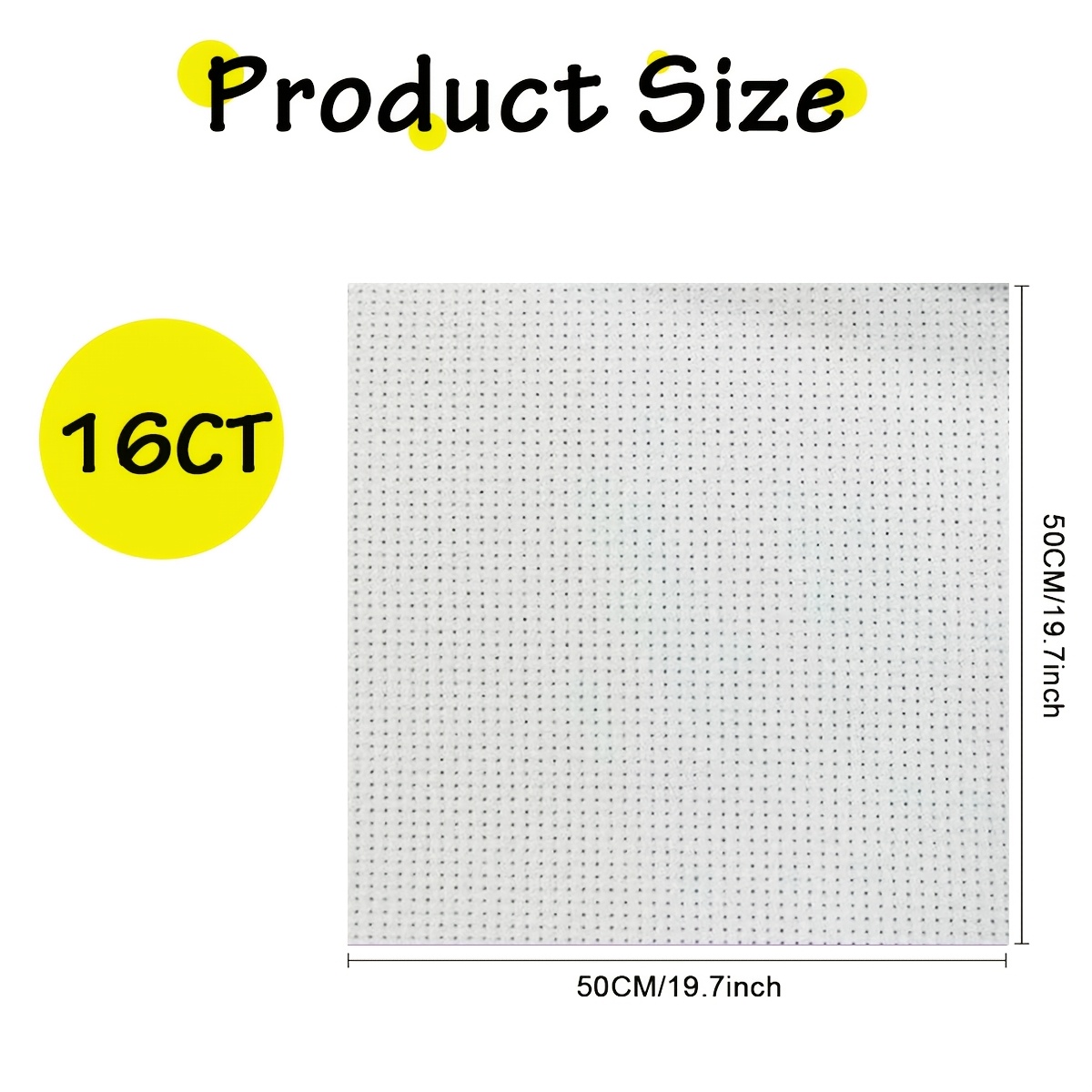 Large-Sized White Cross-Stitch Fabric Made of Polyester