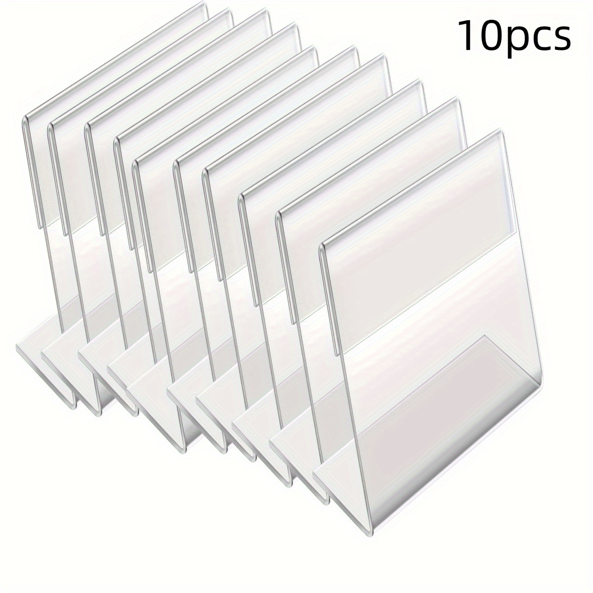 20pcs Price Tag Holder: Clear Acrylic Sign Stand Transparent Label Display