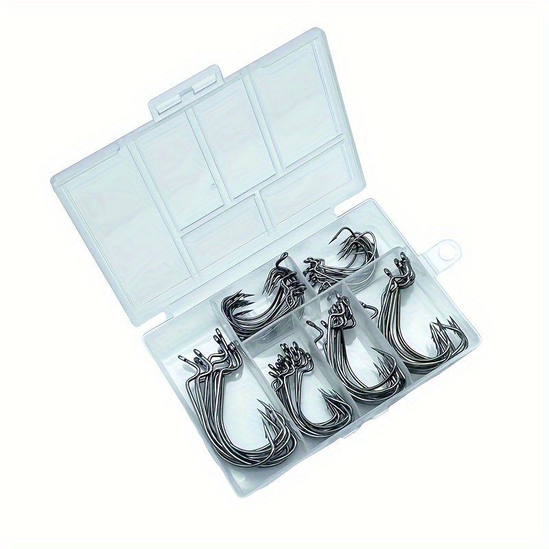 80pcs Lure Crank Hook Set With Soft Bait Hooks Rig Fishing