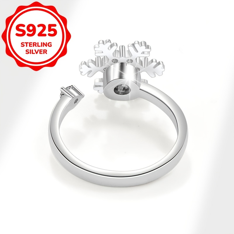 Women's S925 Rotatable Snowflake Ring