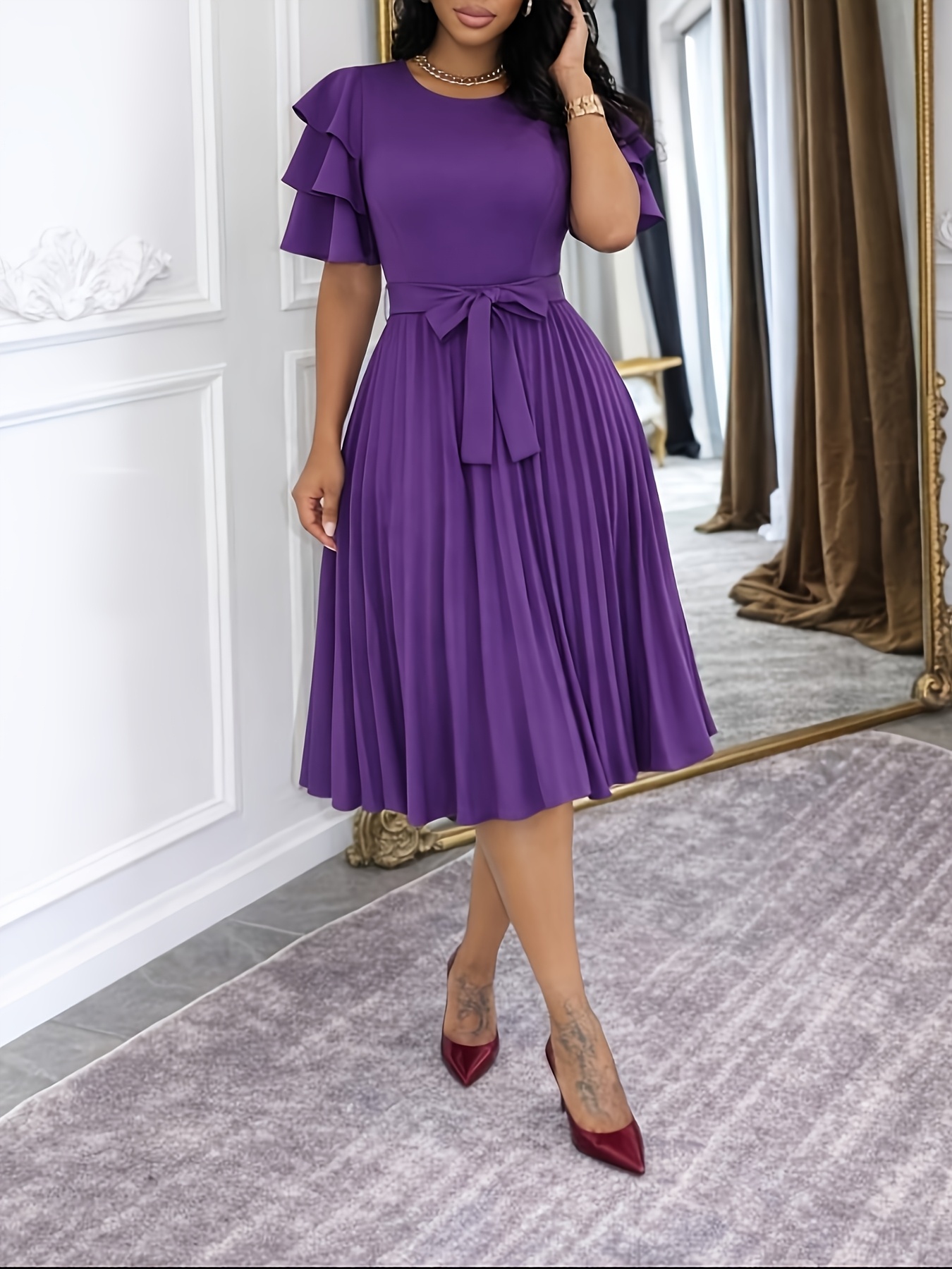 purple dress women sold on Temu United States