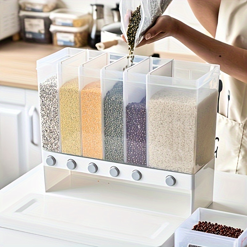 large capacity airtight food storage container with lid moisture insect for rice grains flour pet food durable pet material ideal for camping dining kitchen essentials details 0