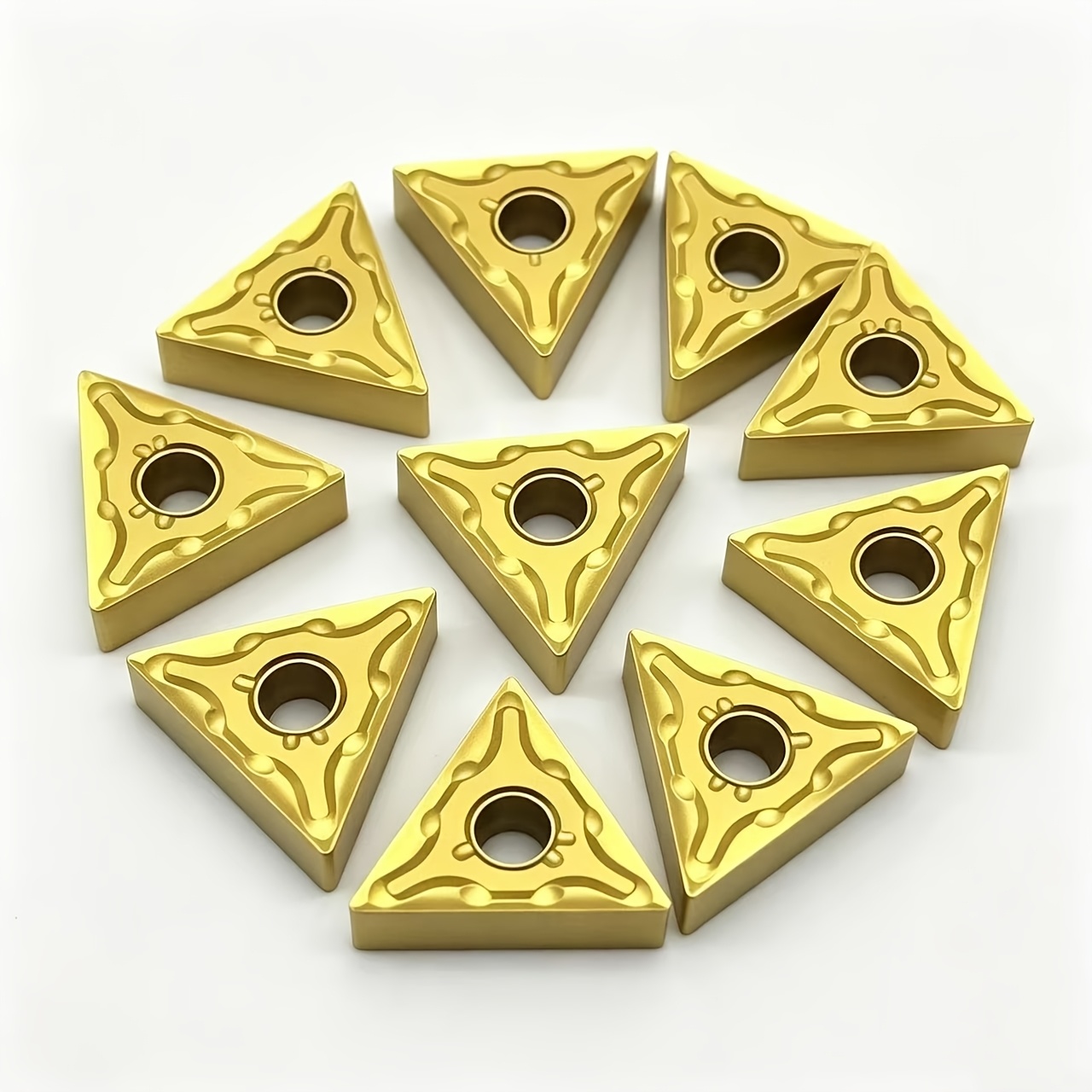 TEMU 10pcs Tnmg160404-ma/tnmg331 Or Tnmg160408-ma/tnmg332 Carbide Inserts - Pvd Golden/ Nitride Coated Internal Threading And Turning Tools, Nc