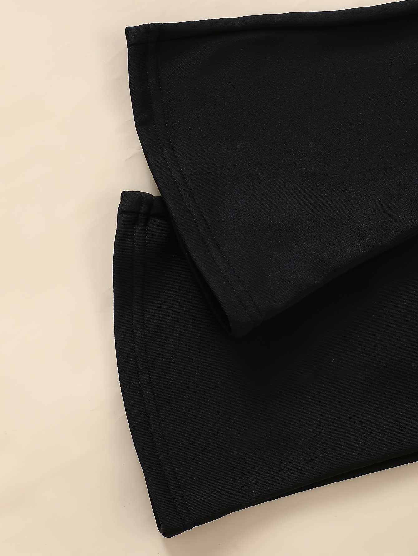 2pcs Set Girls' Bowknot Sweatshirt & Black Flared Pants
