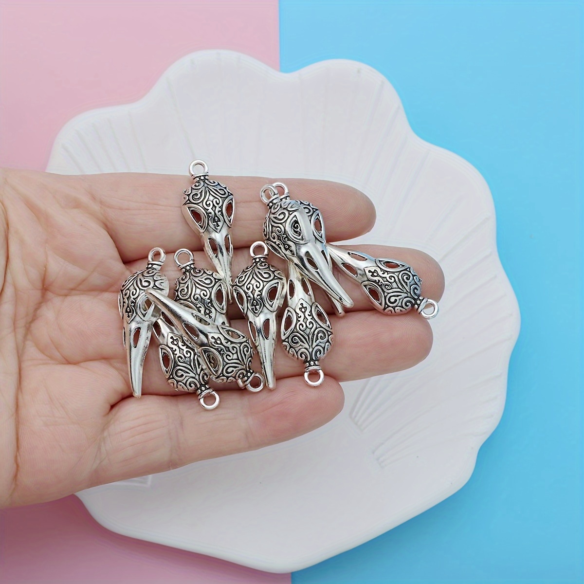 

10pièces Antique Silvery Alloy Punk Vultures Bird Charms, DIY Bijoux Pendentifs, Accessoires de Création pour Collier, Bracelet, Boucles d'oreilles