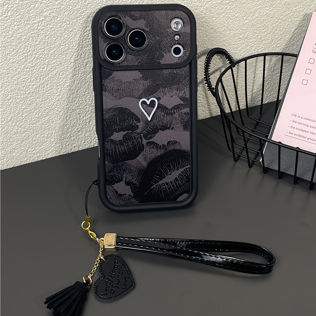 TEMU Phone Case - Romantic Heart-shaped Pattern Lanyard Phone Case For Iphone 17/17 Pro/air/17 Pro Max/16/16e/16 Pro Max/ Pro/13/14 Pro Max/12/11/13