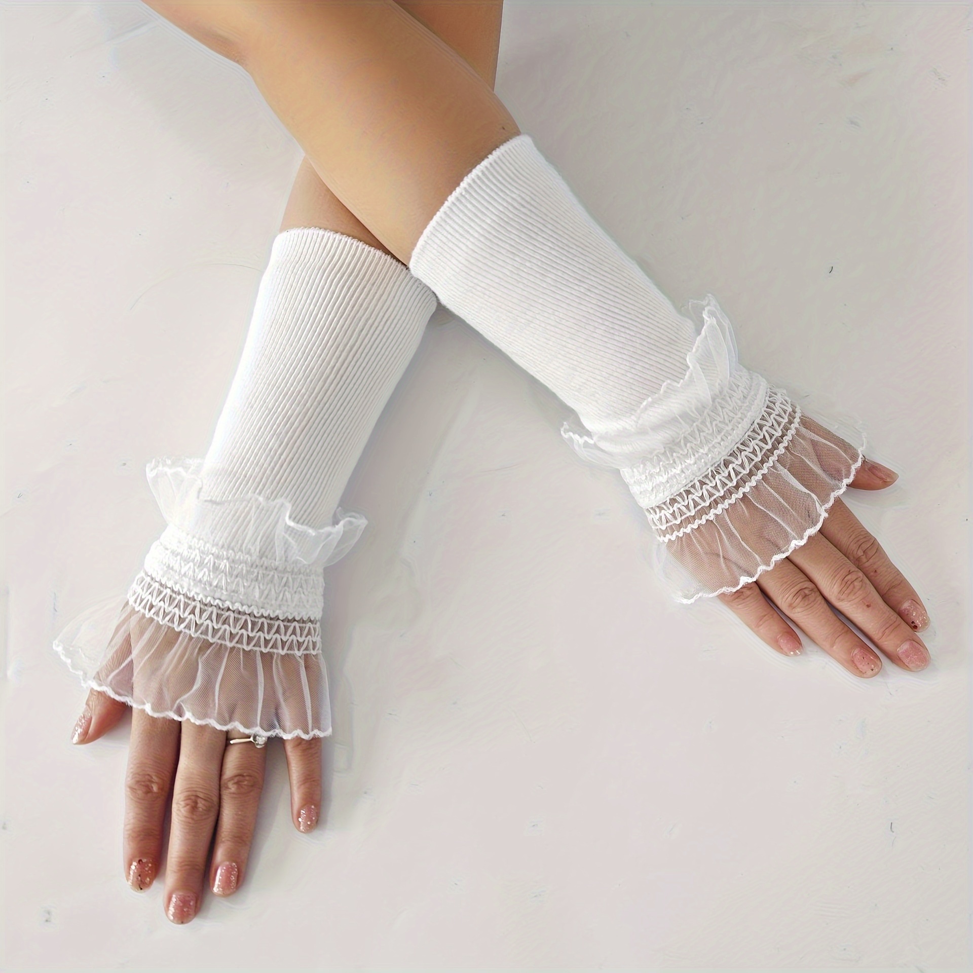 1 pair womens lace trimmed autumn winter warm spliced - Temu Germany