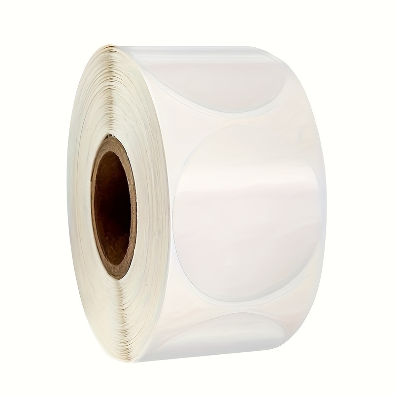 1 Roll Of 0.79inch/2.0cm Round Pet Transparent Adhesive Sealing Stickers, Paper Material, For Envelope Gift Wrapping Decorative Labels, Gift Packaging Seals | Clear Sticky Tape |
