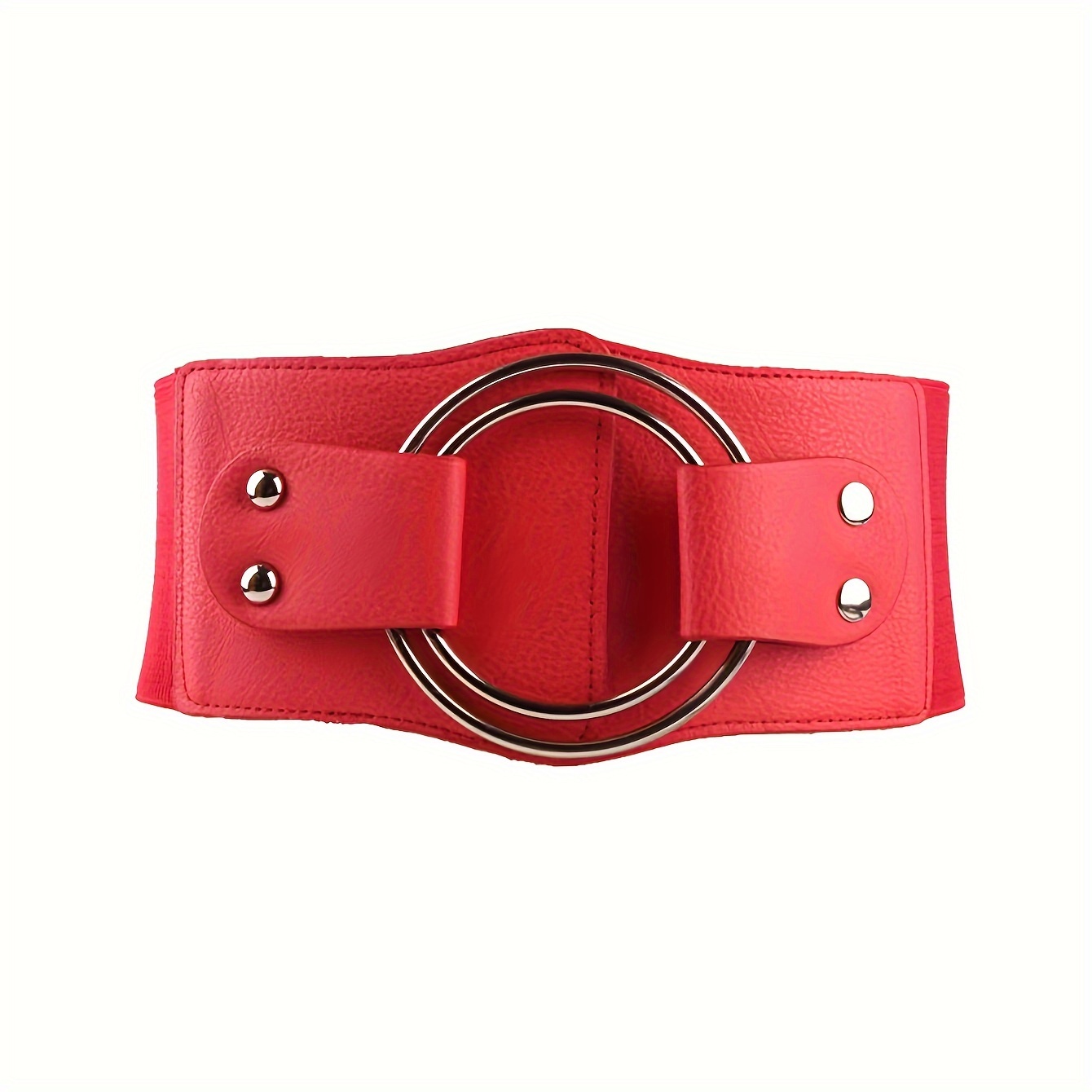 Korean Fashion Women's Elastic Wide Belt Black Round Wide Waist Cincher Tummy Control Outer Wear Waist Belt