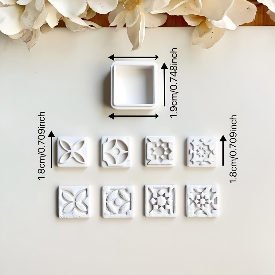 TEMU Set Of 5 Ceramic Molds Featuring Traditional Designs, Ideal For Bohemian-style Flower Tiles And Jewelry Pendants