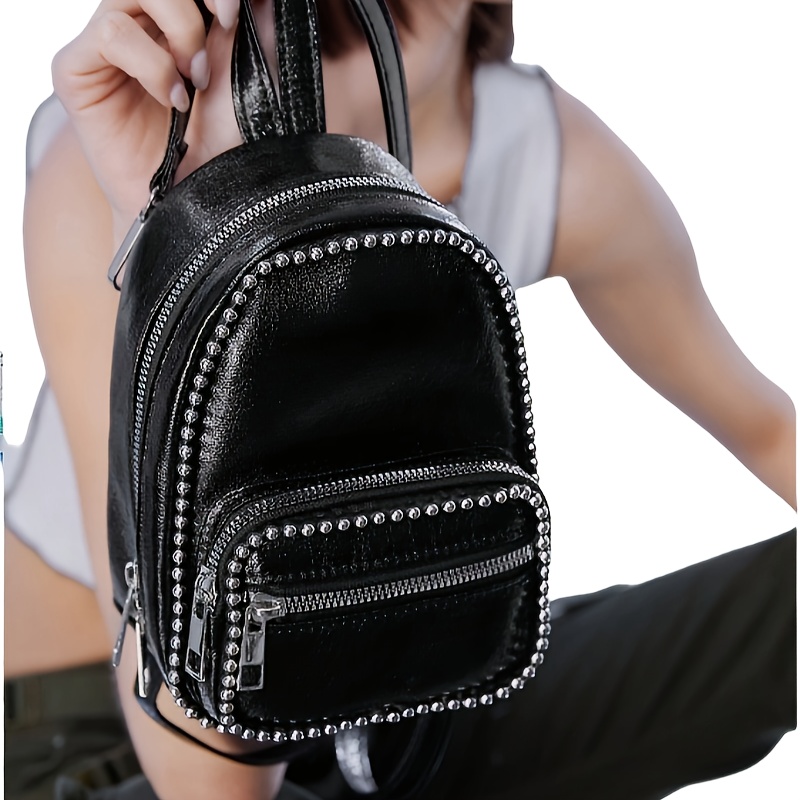 

Beads Banding Chain Mini Pu Backpack