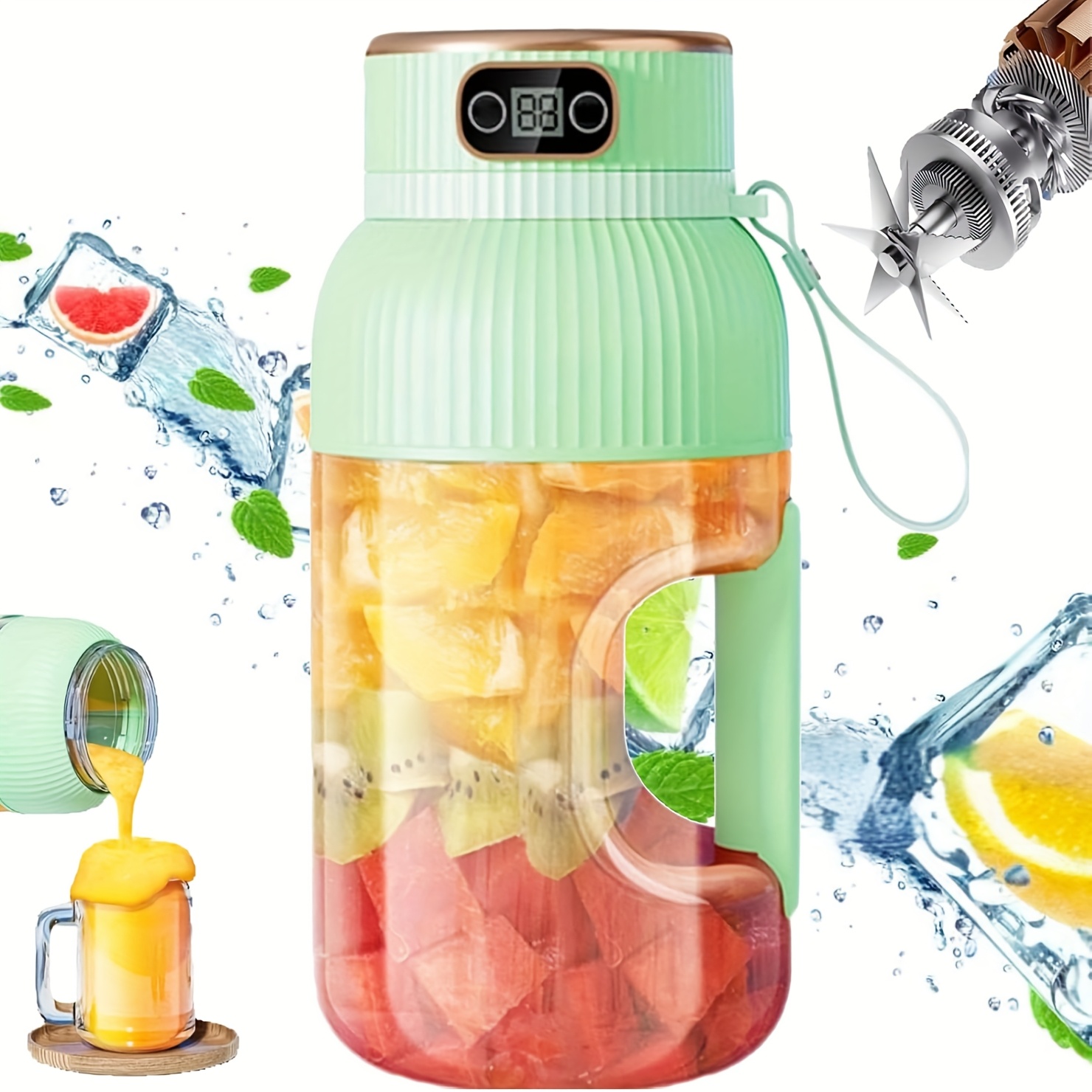 Fruit Juicer, Portable Multifunctional Drink Cup, Upgraded 10... product image 2