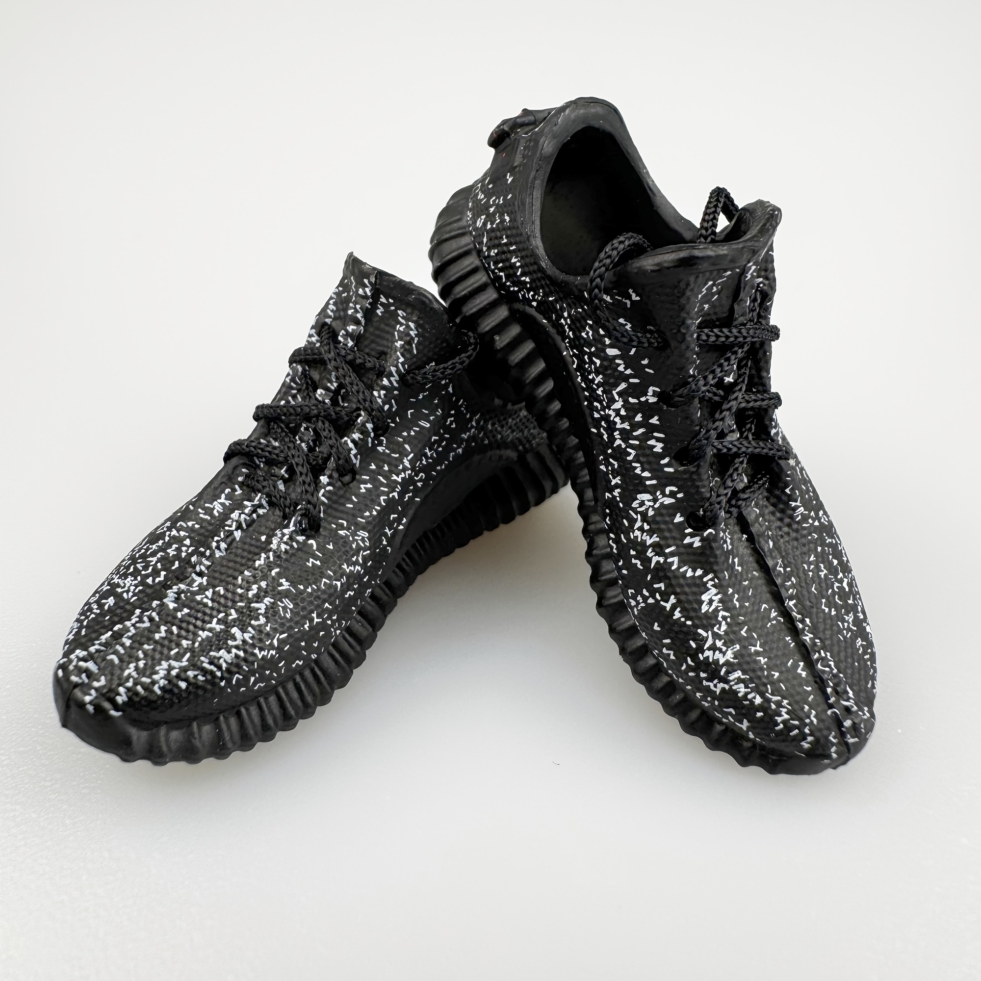 1/6 Scale Unisex Shoes for Action Figures Black with White Design,  Compatible with Integrated Detachable Feet 12-Inch Figur