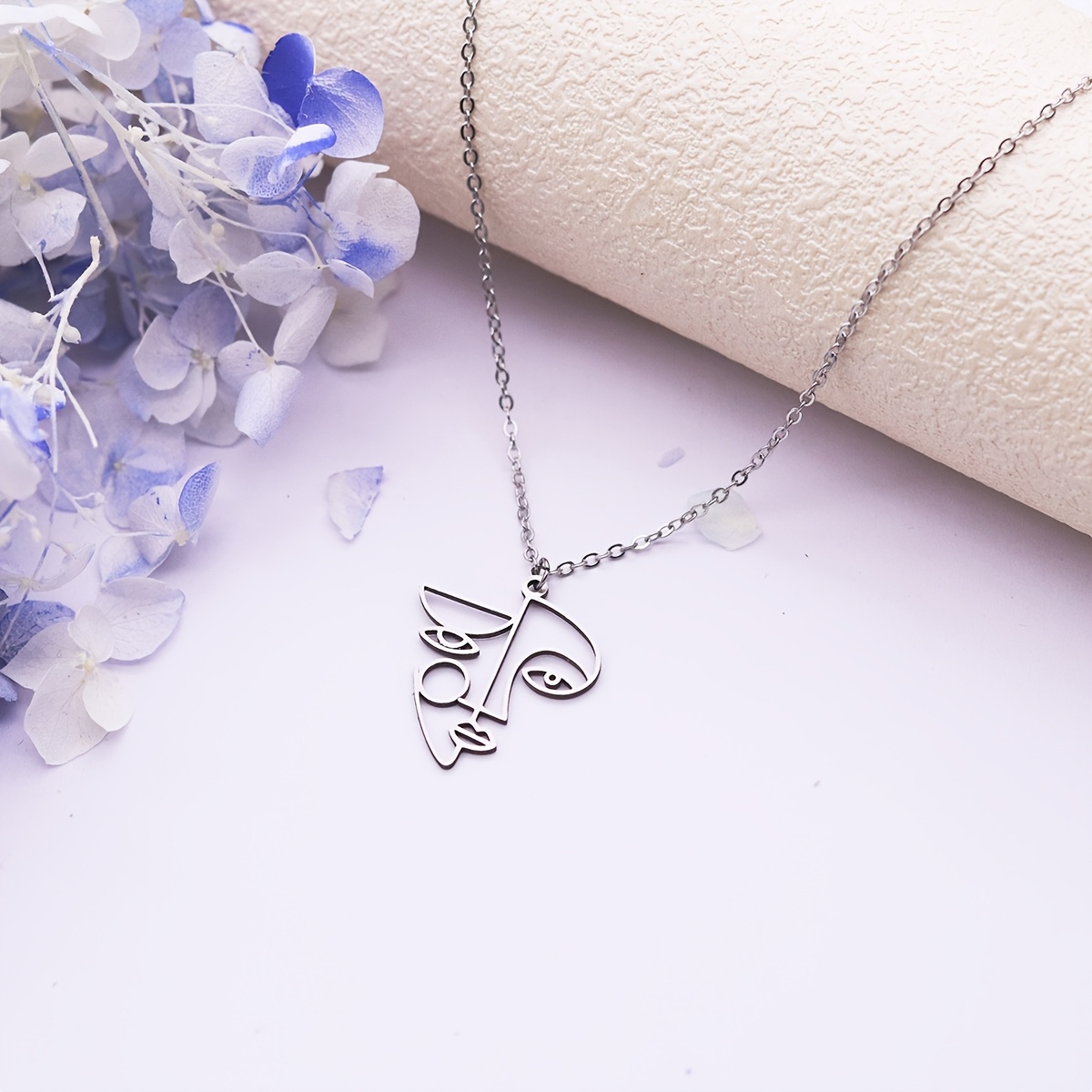 Abstract Pendant Artistic Portrait Lasercut Necklace Hollow Face Charm Birthday Party Gifts