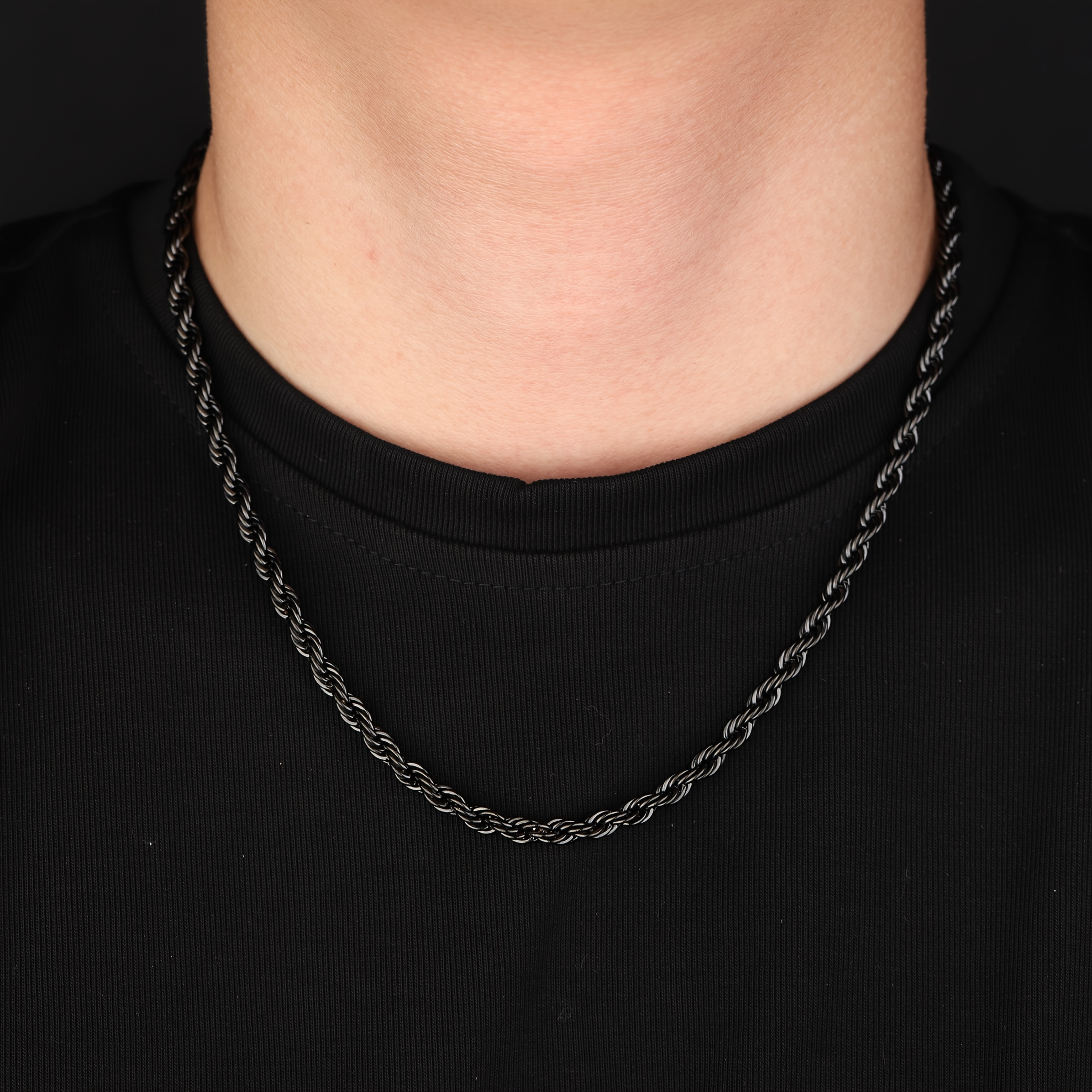 collier chaîne homme 5mm -   robuste à maillons croisés, &   dorée, bijou durable en acier inoxydable 304 304 304 pour     & tenue formelle, passionnés de mode, accessoire de mode, fabrication de haute qualité, mode moderne Détails du produit 7