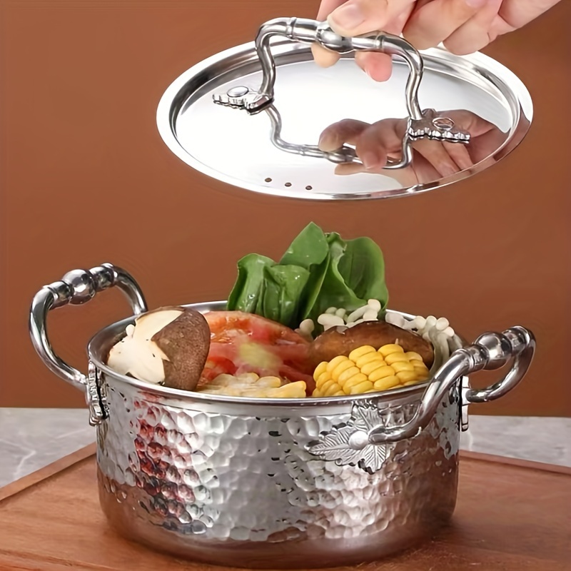 1pc new thickened hammer   steel cooking pot kitchen dining room multifunctional hot pot soup pot with lid gas induction cooker universal details 5