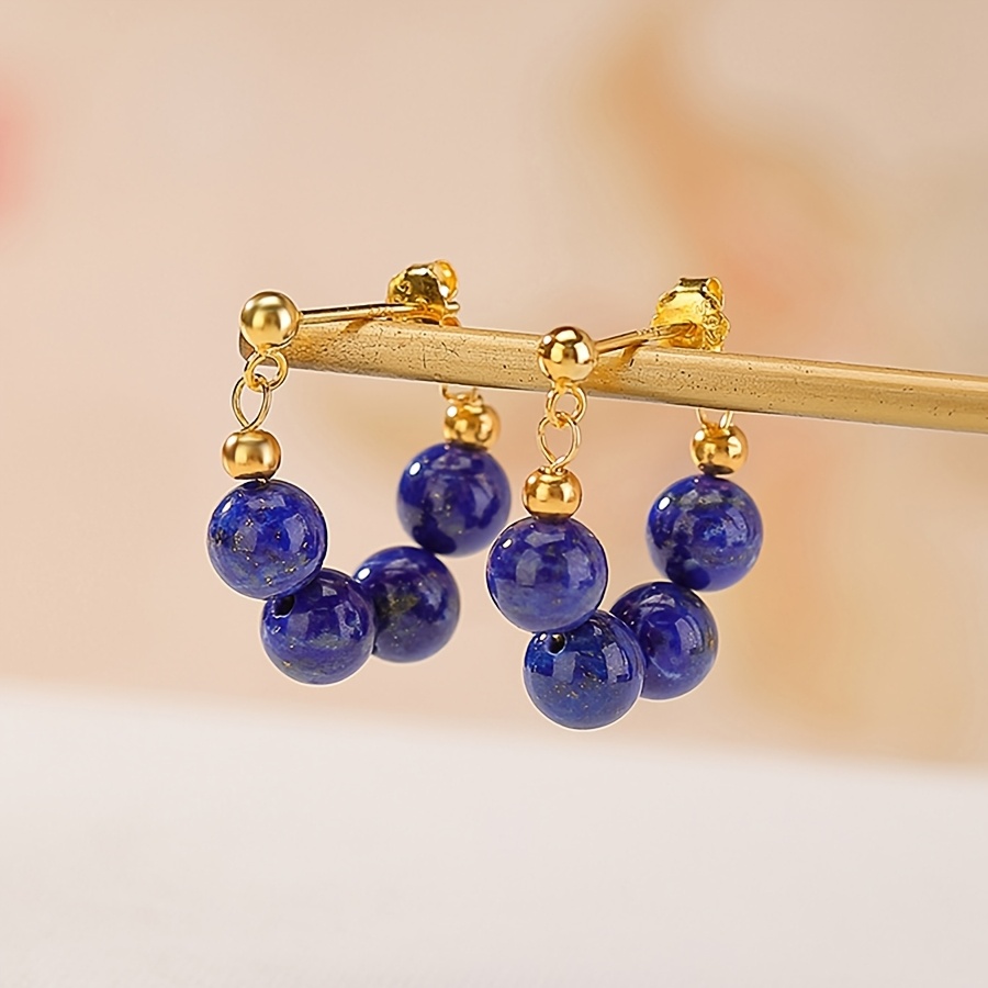 TEMU A Pair Of Small, Elegant, And Sweet Stone Hoop Earrings For Women, Suitable As Accessories For Holidays, Birthdays, Dates, Dances, Parties,
