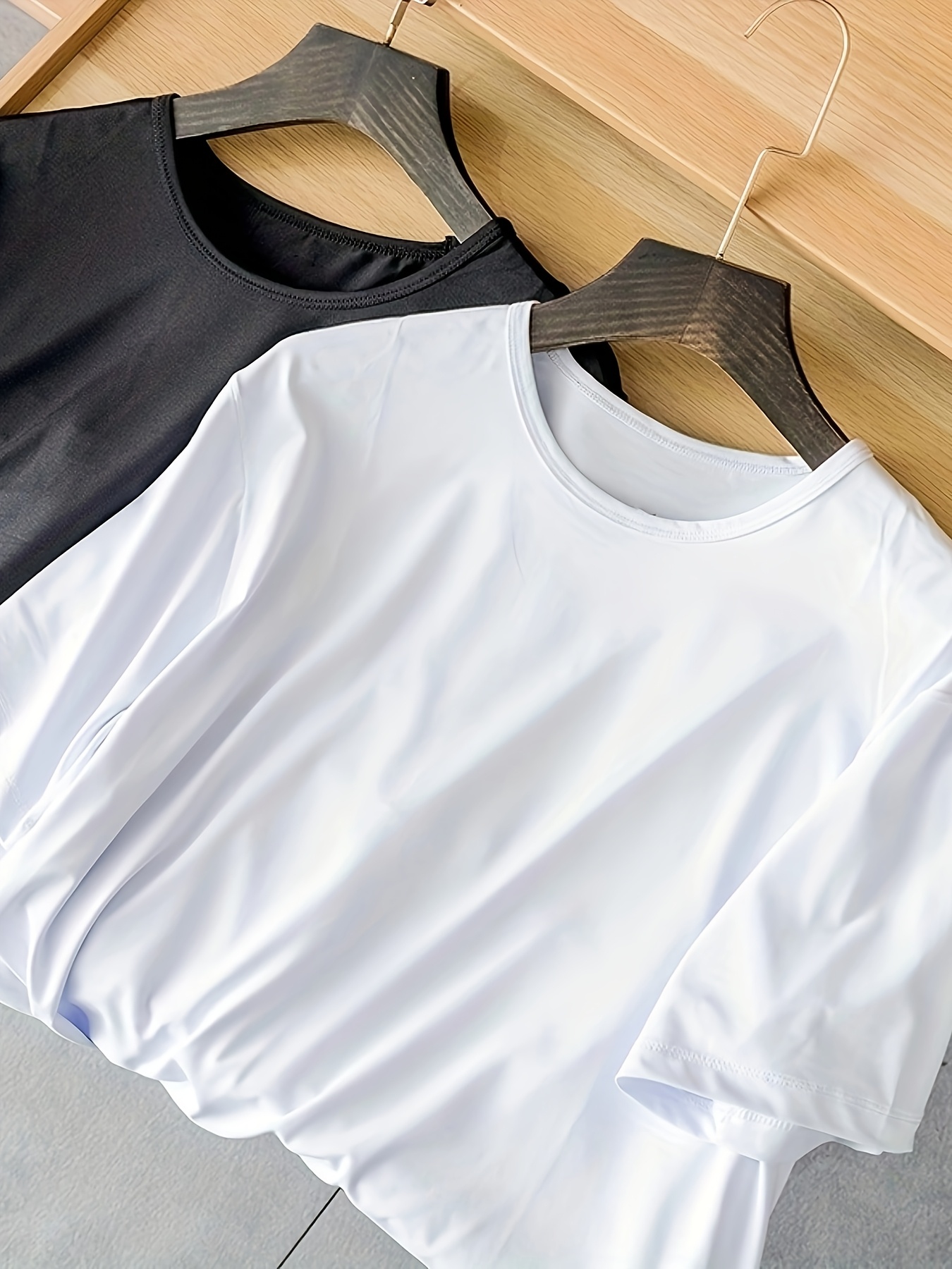 PRY Modal Cotton Layered U-neck T-shirt Layered U-neck Modal