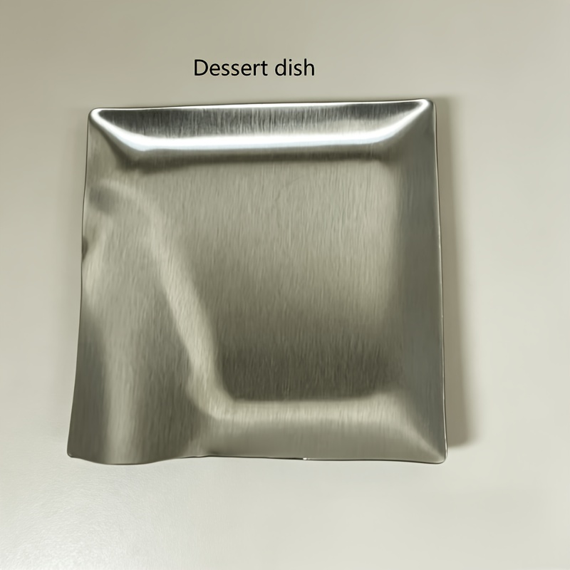 TEMU A Vintage Dish, 11.5cm/4.53in, Stainless Steel Dessert Plate, Sauce Plate, Snack Plate, Bone Spitting Plate, Sushi Plate, Afternoon Tea Display