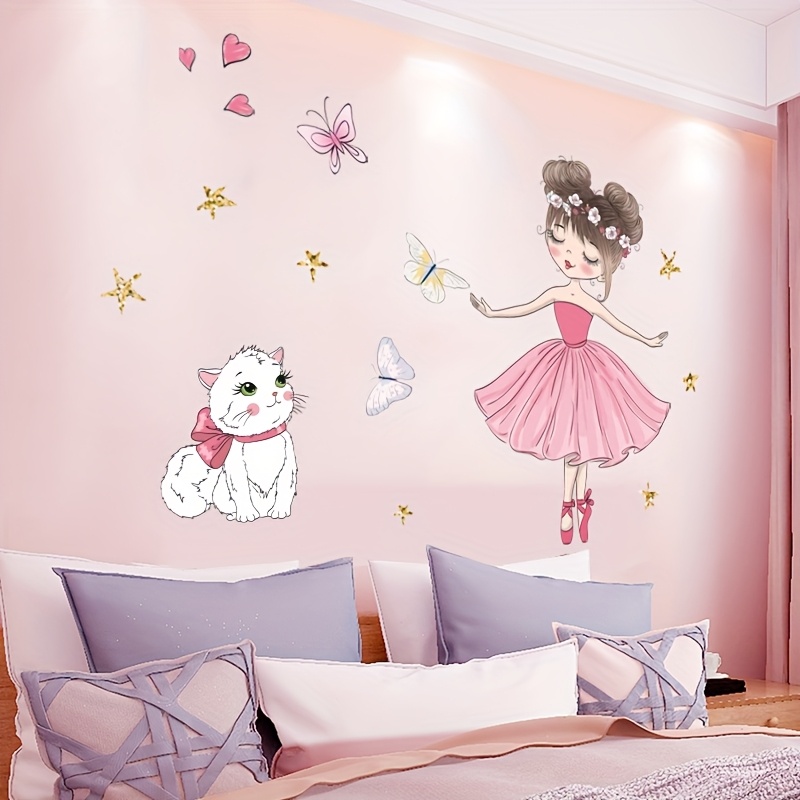 Image of 1pc Creative Sticker Wall Sticker, Cat Pattern Self-adhesive Wall Sticker, Bedroom Foyer Living Room Porch Home Decoration Wall Sticker, Removable Sticker, Wall Decoration Sticker