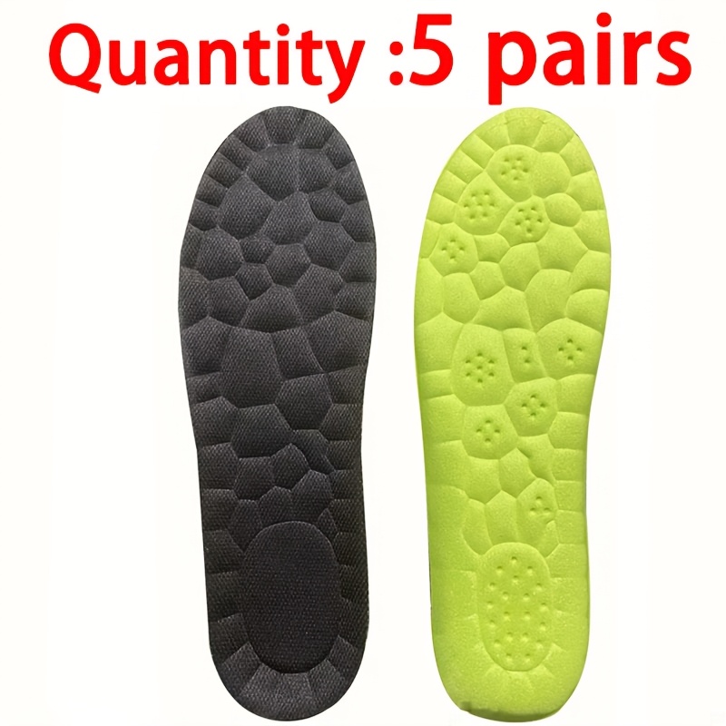 5 Pairs Lightweight & Soft Insoles - Soft, Elastic, Breathable, Non-Slip, Comfortable Footwear Inserts for Sports Shoes and Casual Wear, Breathable Insoles | Soft Texture Insoles | Elastic Insoles