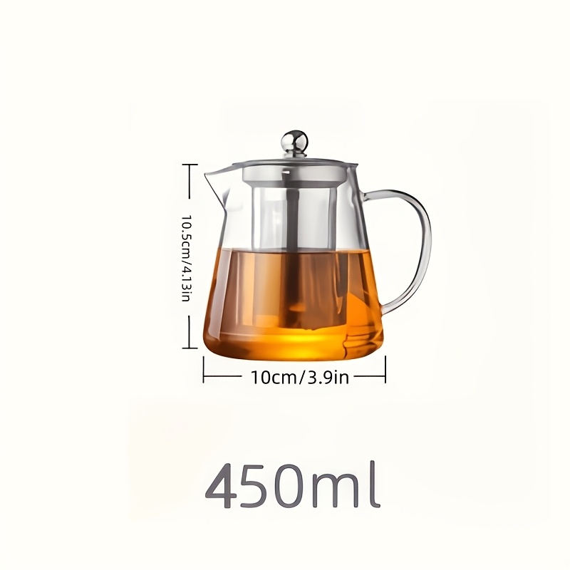 Image of 1pc Glass Teapot, Heat-resistant Thickened Tea Ware, Home Water Pitcher Single Pot For Brewing Tea, Capacity