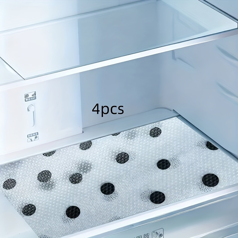 4pcs/8pcs Refrigerator Liner - Moisture-proof, Washable, Durable Eva Material, Black Pattern, Suitable For Refrigerator And Kitchen Decoration, Refrigerator Liner, Drawer Mat