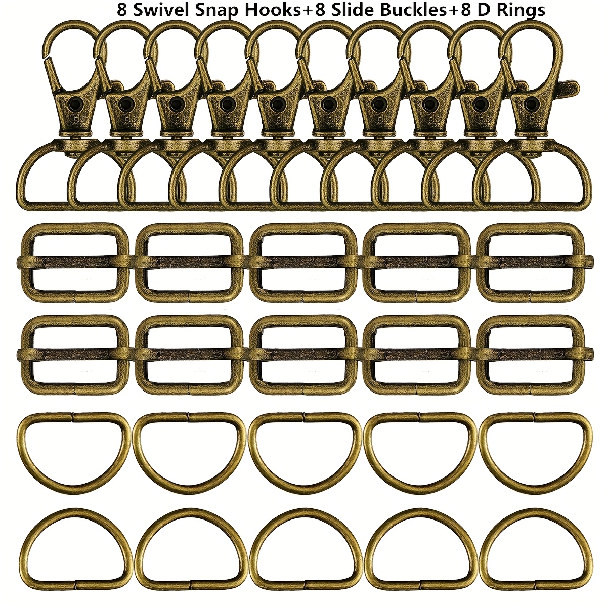 24 54    swivel spring hook d ring and sliding   hardware accessories set suitable for making bags handbags wallets backpacks dog collars diy handmade accessories