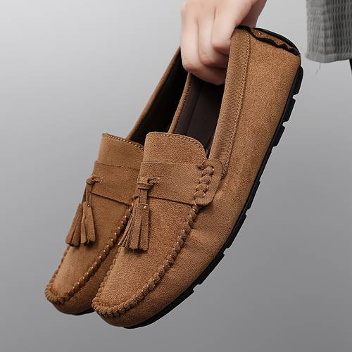 mens slip loafers comfortable casual business shoes with upper sole elastic closure suitable for driving office wear retro minimalist sneakers for year round wear size 39 47