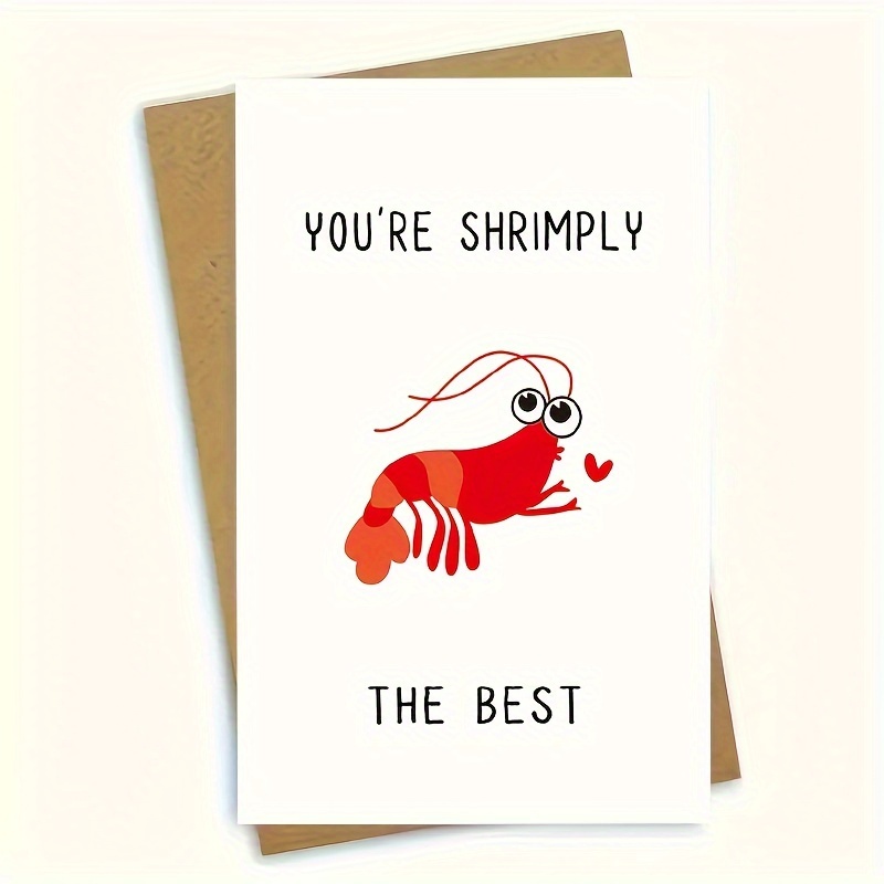 

1pc, Funny Lobster Cards, Gift Cards, "shrimp" Cards, Encouragement Cards, Gifts For Him, Her, Coworkers, Family, Friends On , Cheap Stuff, Birthday Cards