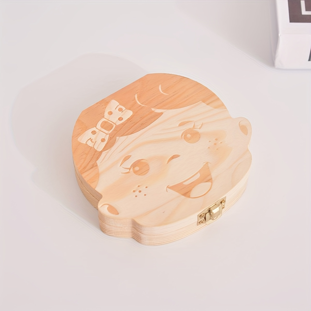 Image of 1pc Children's Keepsake Tooth Box, Solid Wood Children's Commemorative Gift, Gift For Children's Gift Party