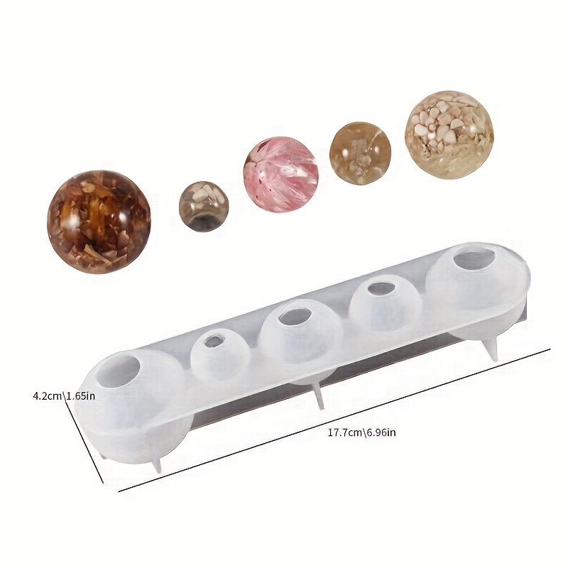 Image of Sphere Resin Molds Silicone Ball Shape Candle Silicone Molds For Resin Casting Soap Epoxy Molds For Diy Home Decor Flowers Preservation Clay Crafts Jewelry Making