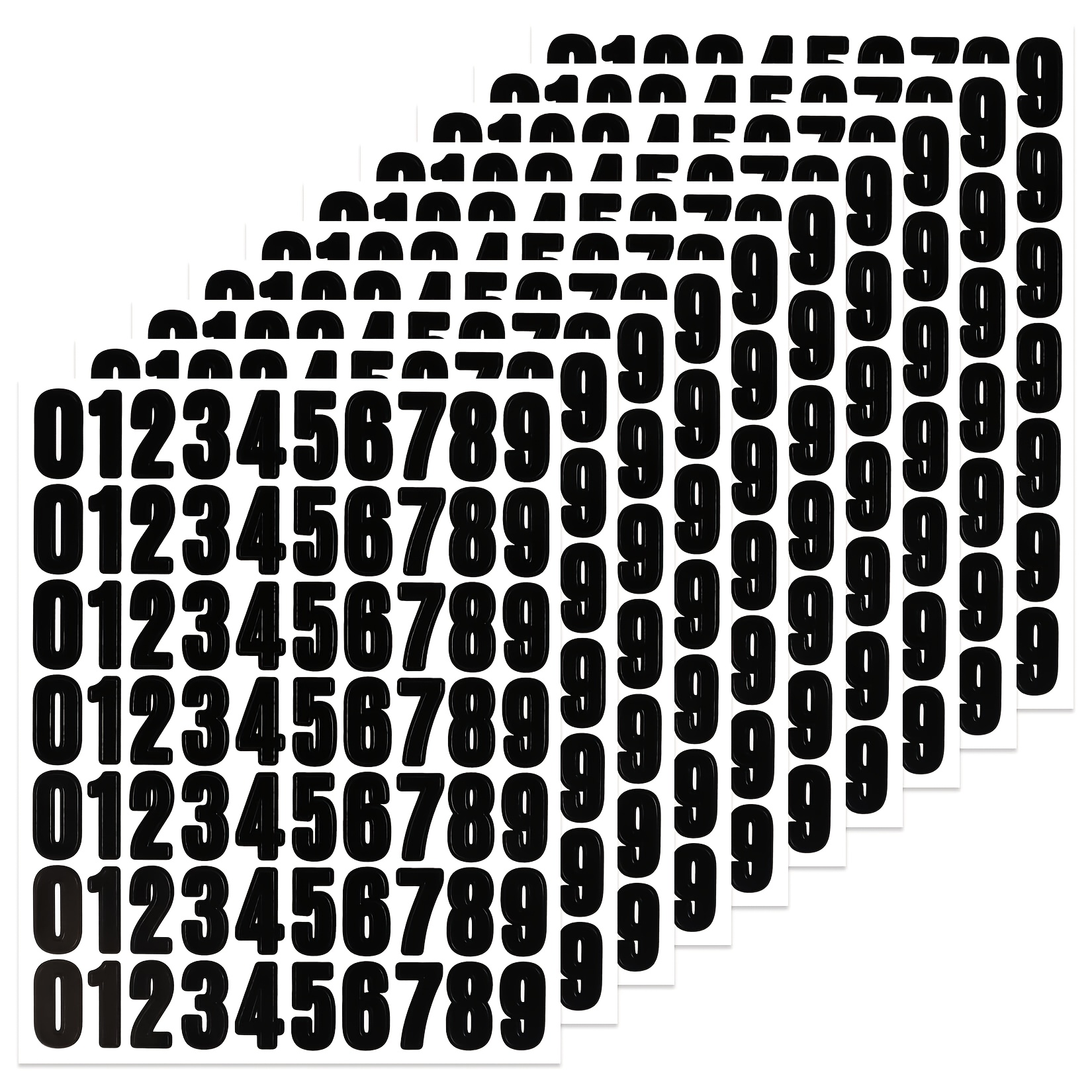 TEMU 700 stuks 1 inch zwarte nummerstickers, 10 vellen zelfklevende vinyl 0-9 stickers voor scrapbooking, labelen, borden, identificatie, organisatie