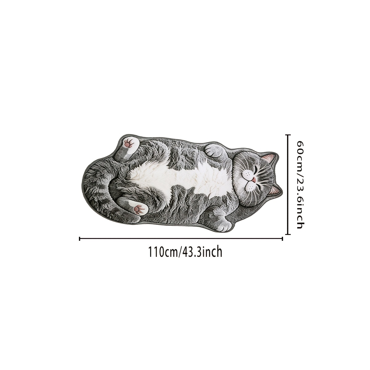 TEMU [2d Flat] Thin Fleece With 3d Effect, Short Pile, Cashmere-, 10mm Thickness, Dot Plastic Backing. Irregular Plush Rug With Chubby British