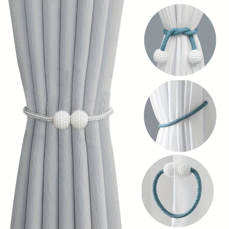2pcs * Magnetic Curtain Tie, Thicker Twist Rope and Strong Magnetic  Tieback, Curtain Holder, Decorative Curtain Holdback for Living Room,  Office & Home Decor
