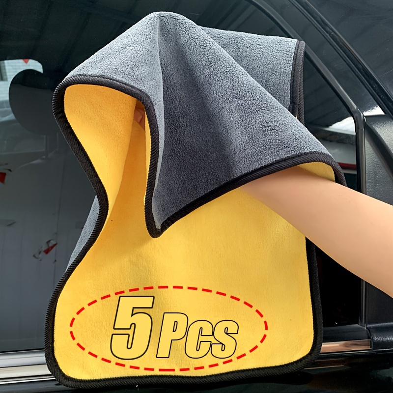 

5-pack Microfiber Car Cleaning Towels, , Absorbent, No Shedding, Drying & Washing, Vehicle External Care Fiber Cloths For Auto Maintenance Tools