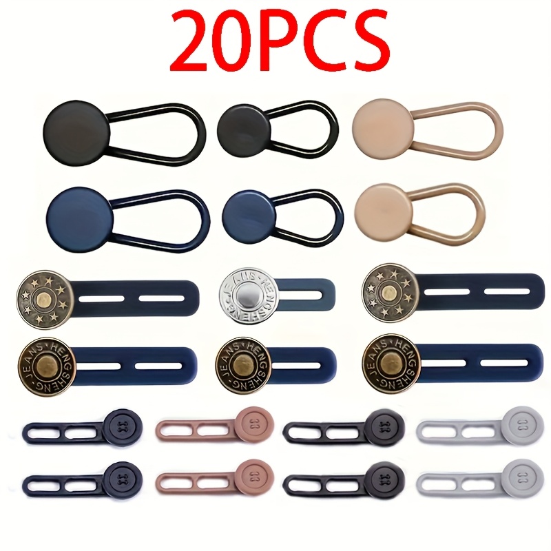 TEMU 20pcs Pack Unisex Adjustable Elastic Belt Extenders - Seamless Flexible Trouser Belt Rings, Suitable For Trousers And Pants, - Casual, Office,